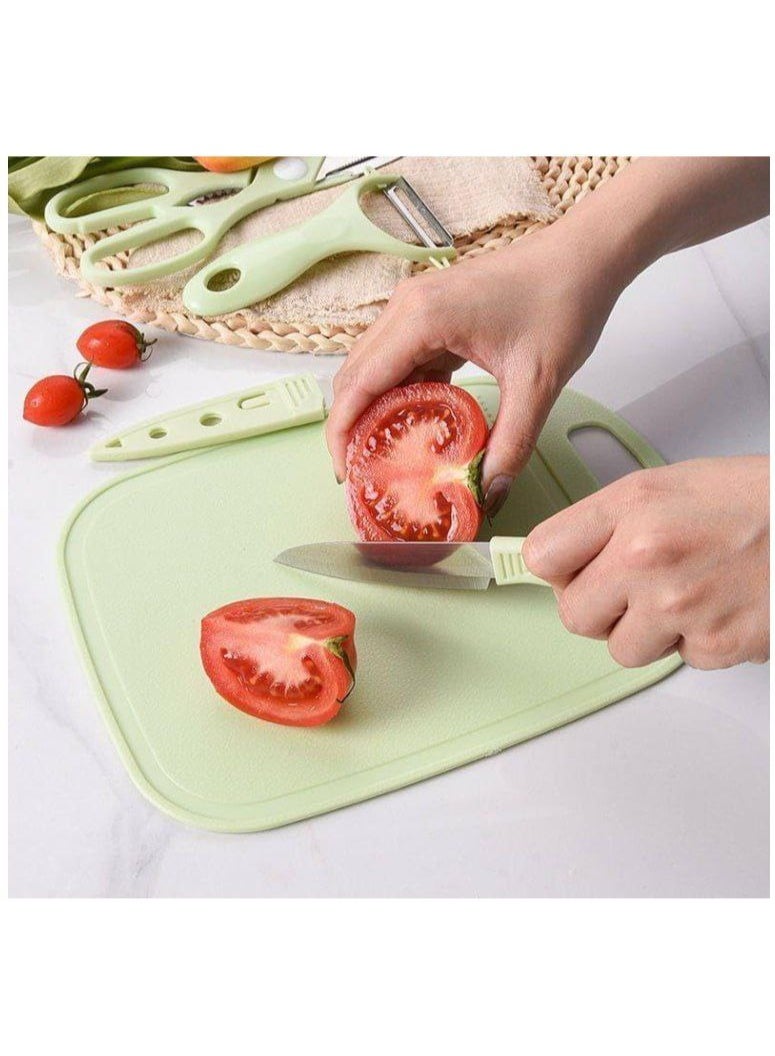 Chopping and slicing tool set with knife, scissors, and peeler. Lightweight and portable travel and camping essentials. Multifunctional kitchen tool set, slicing and peeling tool set with case, 4 pieces. - Image 2